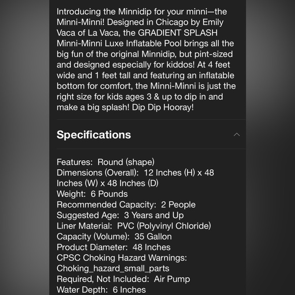 MINNIDIP Pool Minni-Minni - Gradient Splash
Discontinued style so cute!! - Picture 3 of 5